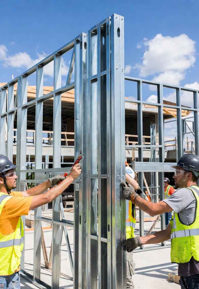 نصب سازه ال اس اف در سایت - اجرای سریع ویلای پیش ساخته