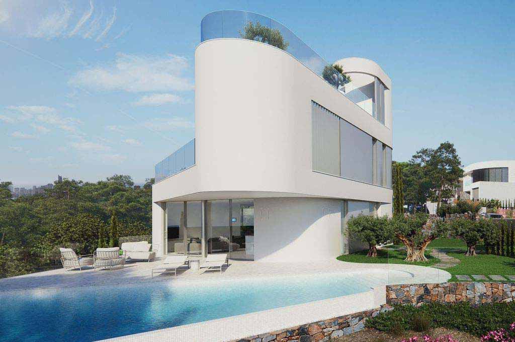 نمای فایبرسمنت طرح چوب ویلای شمال