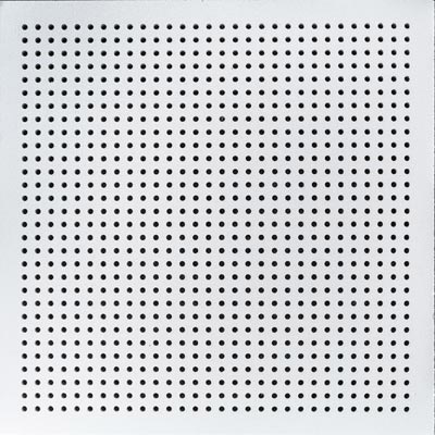 تایل آکوستیک پانچ دایره ای روکش پی وی سی با فلیس مشکی یا سفید در پشت تایل کد 18-8